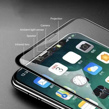 Anti-Scratch Skaidrs, Pilnībā Segtu Rūdījums Glass Screen Protector for iPhone 7 8 Plus XR-X XS 11 Pro Max Mobilo Telefonu Aksesuāri