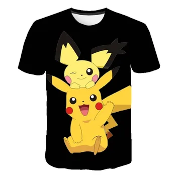 Vasaras Modes Bērnu Japāņu anime T-krekls ir 2021. zēnu T-krekls zēnu drēbes drukāt Pokemon, t krekli, bērnu apģērbi 4-14year