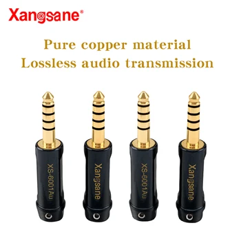 Xangsane XS-6001Au 2gab 4gab varš ar zelta pārklājumu metināšanas veidu zilā 4.4 mm līdzsvarotu audio spraudni austiņu kabeli DIY 4. iedaļa plug