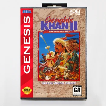 Genghis Khan 2 ar Mazumtirdzniecības Kastē 16 biti MD Spēles Karti Uz Sega Mega Drive/ Genesis
