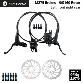 TEKTRO-Kalnu velosipēdu hidrauliskajām disku bremzēm, HD-M275 priekšējās un aizmugurējās bremzes 800mm/1450mm, ar disku bremzēm, TEKTRO TR160 AVID G3 160