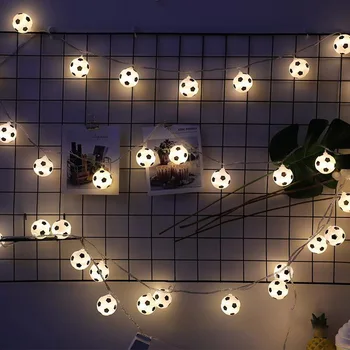 Futbola Bumbas String Gaismas 10 LED Futbola Vainags Gaismu Guļamistabā, Mājas Kāzu svinības, Ziemassvētku Dekoratīvie Gaismas Bārs Klubs