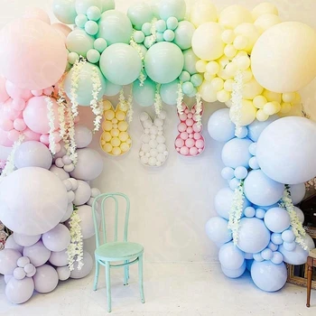 Daudzkrāsains Macaron Pastelis Balonu Vainags Varavīksnes Lateksa Baloni Globos Dzimšanas Dienas Svinības, Kāzu Baby Dušas Unicorn Puse Dekori