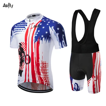 Velo Apģērbs, Komplekts Ciclismo Topi ar Īsām Piedurknēm neslīdoša Mtb Abbigliamento American Flag Stila Personalizētu Ceļa Auto Fona
