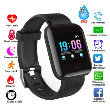 Relógio digitālo Smart Skatīties Vīriešu un Sieviešu Asins Spiediena Monitoru, Ūdensizturīgs Tracker Aproce sirdsdarbība Smartwatch Android, IOS