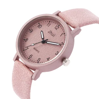 Karstā Matēta Digitālo Dāma Vienkārši Gadījuma Rozā Ādas Skatīties Luksusa Kvarca rokas pulksteņi, Sieviešu Pulksteņi Montre Femme Reloj Mujer часы