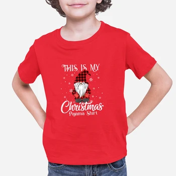 Bērni Ziemassvētku Kostīms, Sarkans Ikdienas Īsās Piedurknes Zēns, T Krekli Bērnu Nama Modes Mājīgu Pidžamas Krekls 3 4 6 8 10 12 Gadiem
