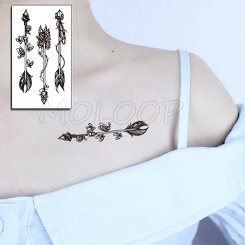 Tetovējumu Uzlīmes Dunci, Zobenu Bud Rožu Ziedu Elements Anime Tatto Body Art Grims Ūdensnecaurlaidīgus Pagaidu Sievietēm un Vīriešiem