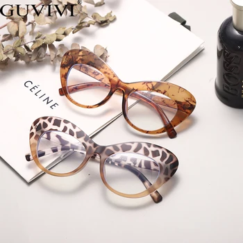 Caurspīdīgs Kaķu Acu Brilles Rāmis Unikālo Lielgabarīta Personība Modes Brilles Apelsīnu Dekoratīvie Stikli Liels Sieviešu Briļļu