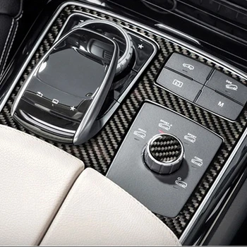 2gab Oglekļa Šķiedras Pārnesumu Pārslēgšanas Kārba Panelis & Mode Poga Vāka Apdare Bezel Auto Fit Mercedes-Benz GLE W166 2016 2017 2018 2019