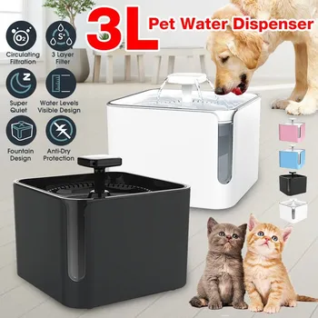 3L USB Automātiskā Pet Cat Suns Pakārtotā Dzeramā Strūklakas Kaķi Ūdens Strūklaka 360 Cirkulācijas Filtrācija, Ūdens Padeves Kaķis Pakārtotais