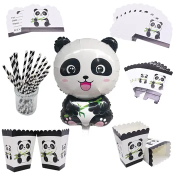 Panda Partijas Apdare Piegādes Gudrs Hēlijs, Folija Baloni Banner DIY Festivāls Dzimšanas dienu Aksesuāri Baby Dušas Labu Bērniem Rotaļlietas