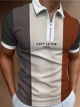 Ir 2021. Jauno Vasaras Vīriešu Polo Krekls savienojot Burtus, Krāsas Polo Krekli Zīmolu Vīriešu Īsām Piedurknēm T Krekls Cilvēks Drēbes S-3XL