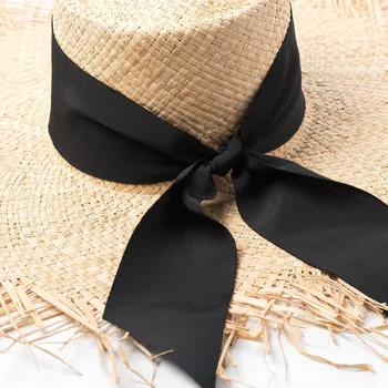 USPOP Jauno Vasaras cepures, Sievietēm, Jauns stils ar rokām adītas rafija bārkstis gredzenu flat-top salmu cepure, sauļošanās pludmale rafija salmu cepure