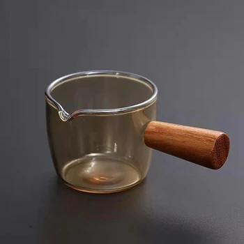 Mērīšanas Kauss Ar Rokturi Kafijas Krūze Stikla Piena Kausa Skaidrs Mēroga Cepšanas Bieza Izturīga Stikla Unce Tasi Virtuves Piederumi