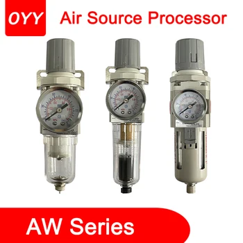 AW2000-02D AW3000-03D Spiediena Regulators, Eļļas Filtra, Filtru, Kompresora Gaisa Avots Procesors Manuālā Automātiskā Drenāžas