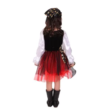 Bērni, Meitenes Pirātu Karnevāls Cosplay Kostīms Bērniem Halloween Dress Birthday Party Tēmu Puse Luksusa Apģērbs