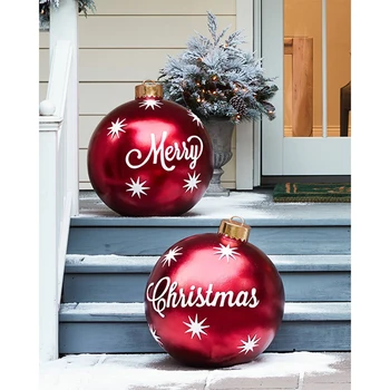 60cm Ziemassvētku Bumbiņas, Eglīšu Rotājumi, Āra Atmosfēru PVC Piepūšamās Rotaļlietas Mājās Ziemassvētku Dāvanu Bumbu Ziemassvētki Amatniecības