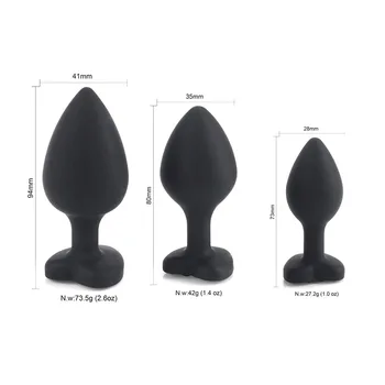 S/M/Lsize Sirds formas melns silikona anālais plug Pieaugušo Rotaļlietas Vīriešiem/Sievietēm Anālais Treneris Pāriem seksa rotaļlietas silikona butt plug