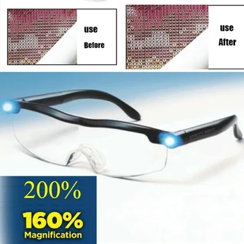 2022 Dimanta Gleznu Izšūšana Krustdūrienā gaismas lasīšanas brilles dimanta izšuvumi uzlādējams tālummaiņa 160%/200%glāzes