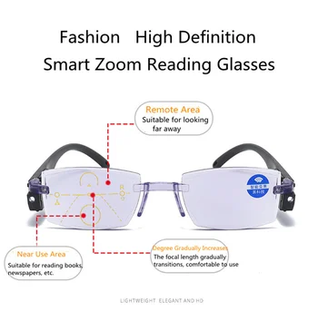 Zilead Pakāpeniski Multi-focus Anti-zila Gaisma Brilles LED Light-emitting Lasīšanas Brilles Tālummaiņas Palielināmo Brilles Sievietes Vīrieši