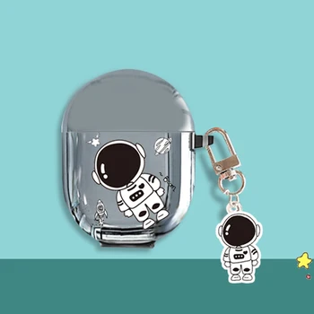 Luksusa sudraba Apšuvuma gadījumā Xiaomi Redmi AirDots 3 PRO /buds3 PRO Gadījumā Karikatūra mīksta čaula ar keychain Austiņas Vāciņu