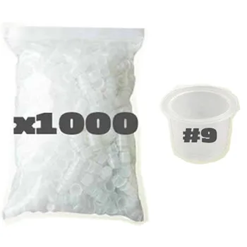 1000pcs/maiss 9mm Maza Izmēra Balts Tetovējums Tintes Tases Cepures Adatu Padoms Grip Piegādes Vairumtirdzniecības -- ICC#9-1000