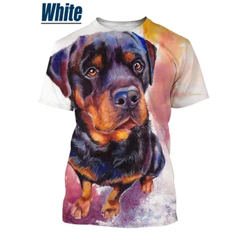 2022 Vīrieši un Sieviete, Jauns Modes Rotveilers 3D Drukāšanas Vīriešu Gadījuma T-krekls Pet Suns ar Īsām Piedurknēm Krekls Cute Topi XS~5XL