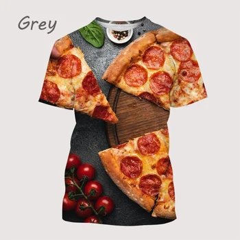 Vīriešu Modes T-krekls Smieklīgi Pārtikas 3D Iespiests T-krekls Jaunākās Pica Iespiests T Krekli, Oranža, Topi, T Krekli Populārs Vasaras