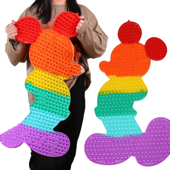 Disney Mickey Mouse Super Lielas 85cm Popping Fidget Rotaļlietas Lieliem Vienkārši Reostats Antistresa Push Burbulis Rotaļlietas Bērniem Spēle Ziemassvētku Dāvana