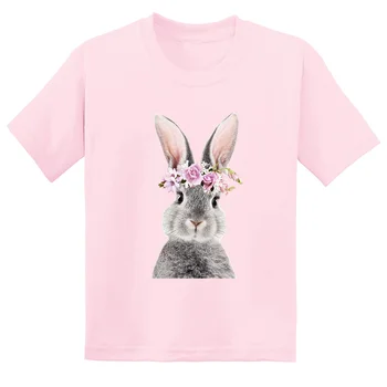 Augu Ziedu Trušu Kawaii Dzīvnieku Print Funny Bērnu T Krekls, Bērnu Drēbītes, Bērnu Vasaras Meiteņu Kokvilnas Ar Īsām Piedurknēm T-Krekls