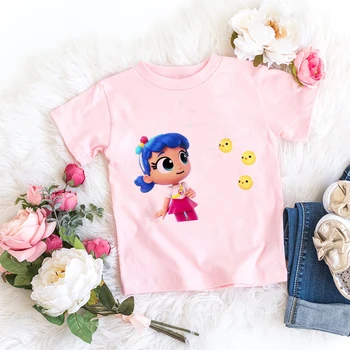 Bērniem Meitene, T Krekls, Rozā Baby Varavīksnes Karaliste Topi Toddler Tees Apģērbs Bērniem, Apģērbs Karikatūra T-krekls ar Īsām Piedurknēm Ikdienas Valkāšanai