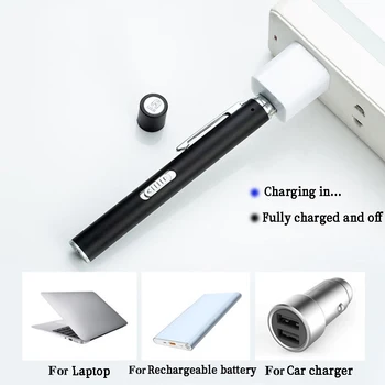 USB Chaging Gaismas Lodīšu Pildspalva Uzlādējams LED Lukturītis Pen Mini Vieglo Portatīvo Medicīnas Ērts Pildspalva ar Nerūsējošā Tērauda Klipsi