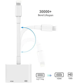 Zibens HDMI Adapteris TV 1080P HD Digital AV adapteri Converter for iPhone iPad, lai TV Vienā Ekrānā Zibens HDMI Kabelis