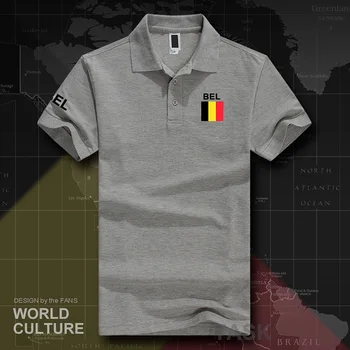 Beļģija Beļģijas polo kreklus vīriešiem ar īsām piedurknēm baltā zīmolu uzdrukāts uz valsts 2017 kokvilnas tauta komandas karogu jaunu modes Belgique