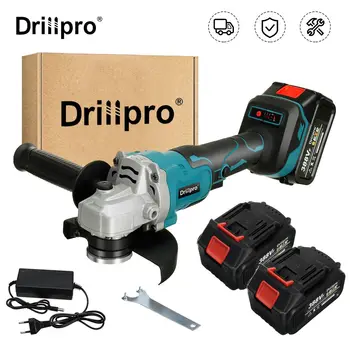Drillpro izmantots 125mm Brushless Bezvadu Elektriskā Leņķa Slīpmašīna Mašīnu, Kokapstrādes Jaudas Instruments, ar 1/2 Akumulatoru Makita 18V Akumulators