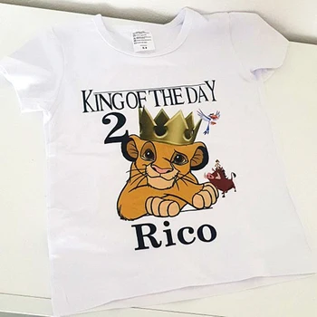 Karalis Dienā Karikatūra Lauva Drukāt Dzimšanas dienu Zēnu T-krekls 1 2 3 4 5 6 7 8 9 Gadiem, T kreklu Bērnu Meiteņu Topi Cute Kids Puse Drēbes