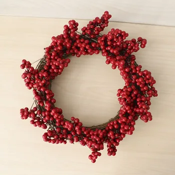 Sarkano Ogu Mākslīgo Ziedu Viltus ogas Ziemassvētku Zieda DIY Mājās Ziemassvētku Rotājumi jaungada dekori Mākslīgo Ogu