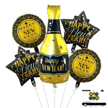 2022 Jaunu Šampanietis Jaunā Gada Balonu Komplekts Partijas Apdare Balonu 18 Collu Laimīgu Jauno Gadu, Alumīnija Filmu Bumbu