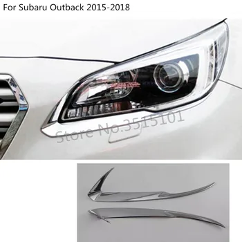 Auto stils galvas priekšā uzacu apdares gaismas lampas rāmis stick ABS Chrome segumu 2gab Par Subaru Outback 2016 2017 2018