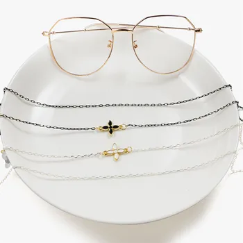 Modes Sievietes Laimīgs Četru Lapu Āboliņš Siksniņa Brilles Metāla Saulesbrilles Ķēdes Lasīšanas Brilles Vadu Turētājs Kakla Siksnas Virves Dāvanu