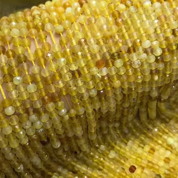 Dabas dzeltenais opāls 2*3mm slīpētas rondelle sēklu pērlītēm riteņu šarmu Rotaslietu izgatavošana DIY Aproce, kaklarota