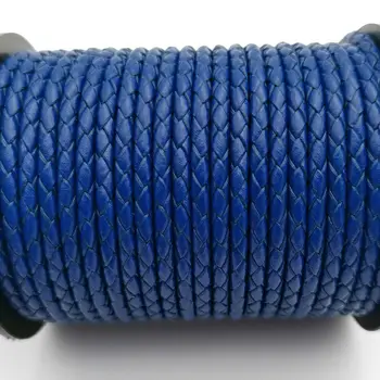 Aaazee 3mm Kārtā Royal Blue Pītā Nekustamā Ādas Bolo Siksnu, Vadu Rotaslietu izgatavošana BP3M57
