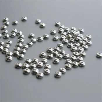 100pcs/daudz Sudraba pērlītēm DIY aproce abacus, lodītes diametrs 3/4/5mm pērlītes
