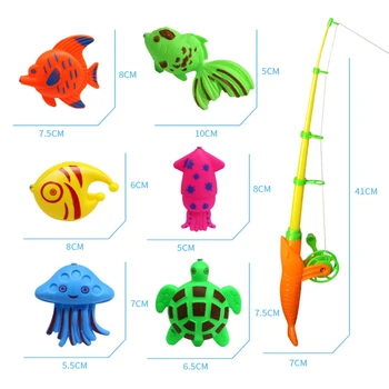 15Pcs/komplekts Vannas Rotaļlieta Zvejas Zivju Modeļa Magnētiskās Vanna Komplekts Dāvana Mazulim Bērniem