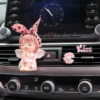Cute angel lelli auto smaržas klipu auto produktus, gaisa kondicionēšanas iekārta, gaisa izvads apdares auto gaisa atsvaidzinātājs dāvana meiteni, draudzeni