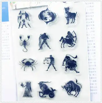 PANFELOU 11.3*15.56 cm 12 zodiaka Caurspīdīga Silikona Gumijas Skaidrs, Zīmogi karikatūra Scrapbooking/DIY kāzu albumu