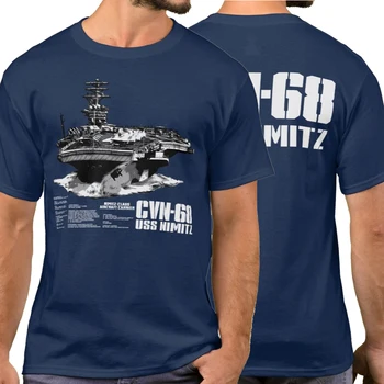 Nimitz Klases Lidaparātu Pārvadātājs Svina Kuģis CVN-68 USS Nimitz T-Krekls. Vasaras Kokvilnas ar Īsām Piedurknēm O-veida Kakla Vīriešu T Krekls Jaunais S-3XL
