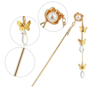 Līgavas Galvassegu Matu Chopstick Matu Irbulīši Pērle Ilgi Pušķi Klipus Ķīniešu Stilā Matadatas Retro Matu Nūjas