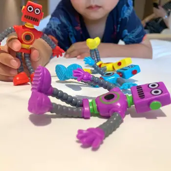 Elastīga Bendable Skaitļi Robots Rotaļlietas Bērniem Zēni Cool Stuff Cute Lietas, Funny Dāvanu Savīti Un Deformēta Lelle Dekompresijas Rotaļlietas